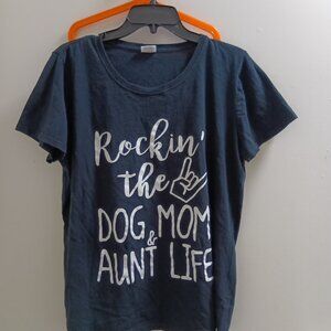 "Fruit Of the Loom", HD Cotton, Ladies, Dog Mom & Aunt Short Sleeved T-Shirt